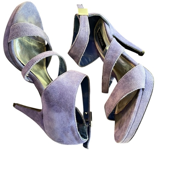 Gorgeous, WHBM Blue Suede, Strappy Heels, Size 7M - Picture 6 of 7